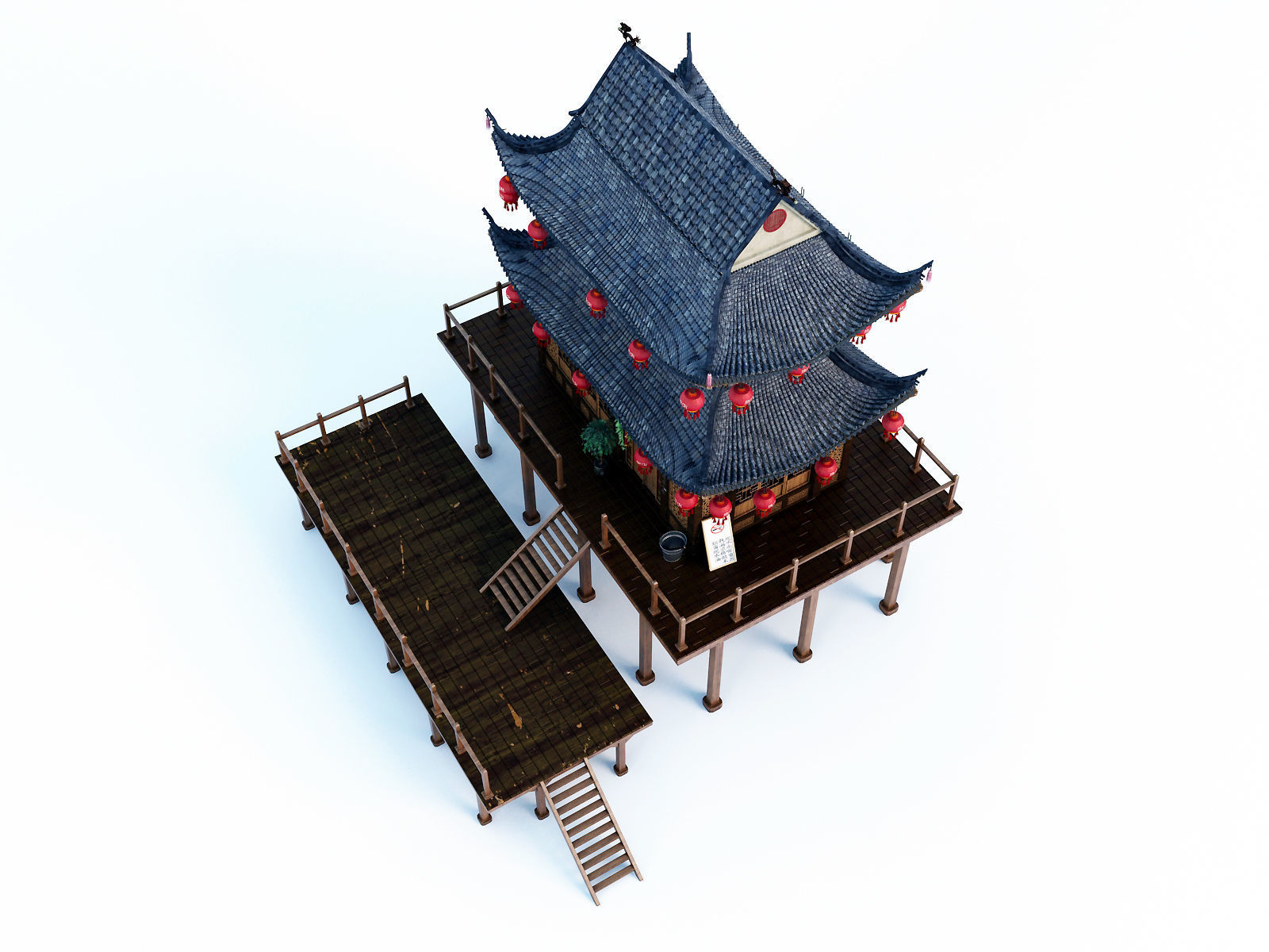 Chinese House 3D model_4