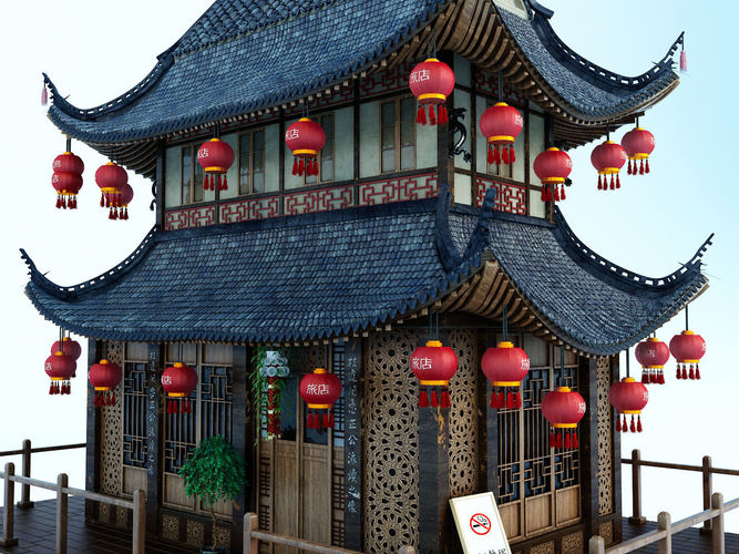 Chinese House 3D model 7