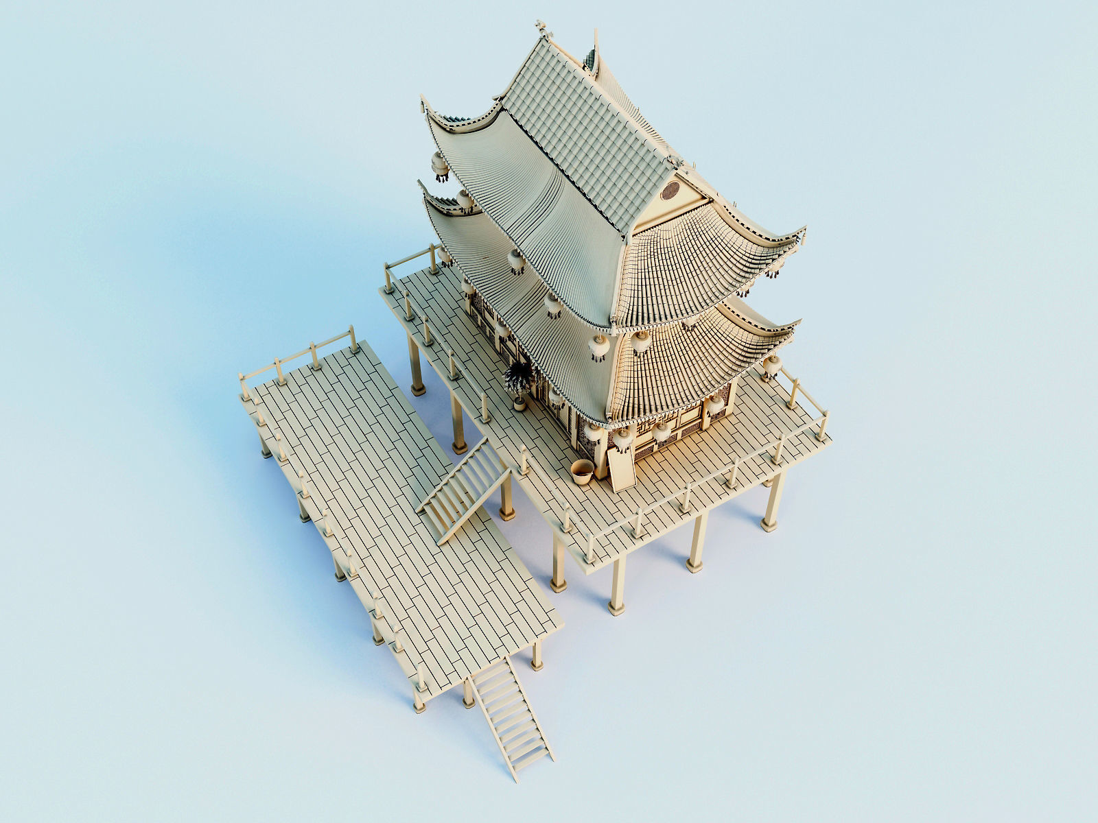Chinese House 3D model_15