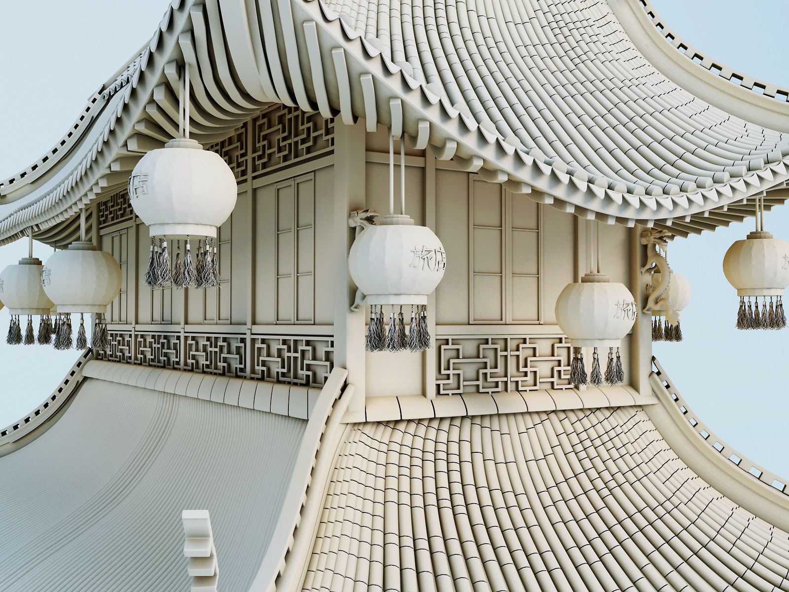Chinese House 3D model_16