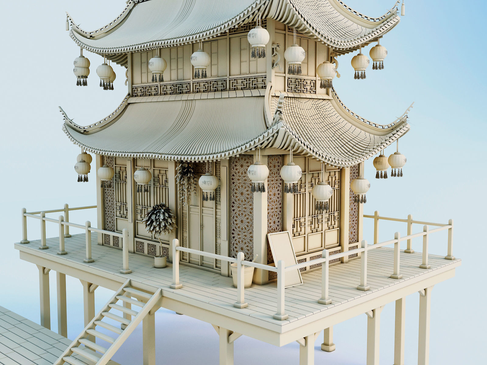 Chinese House 3D model_17