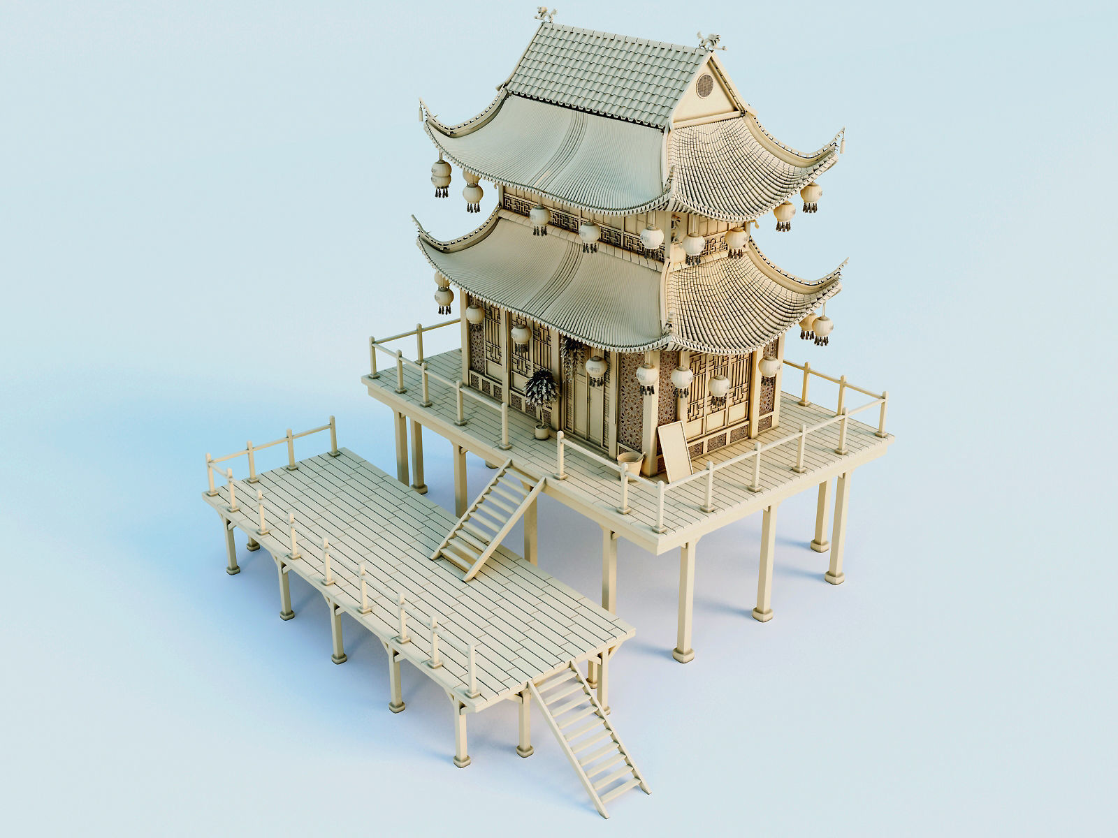 Chinese House 3D model_13