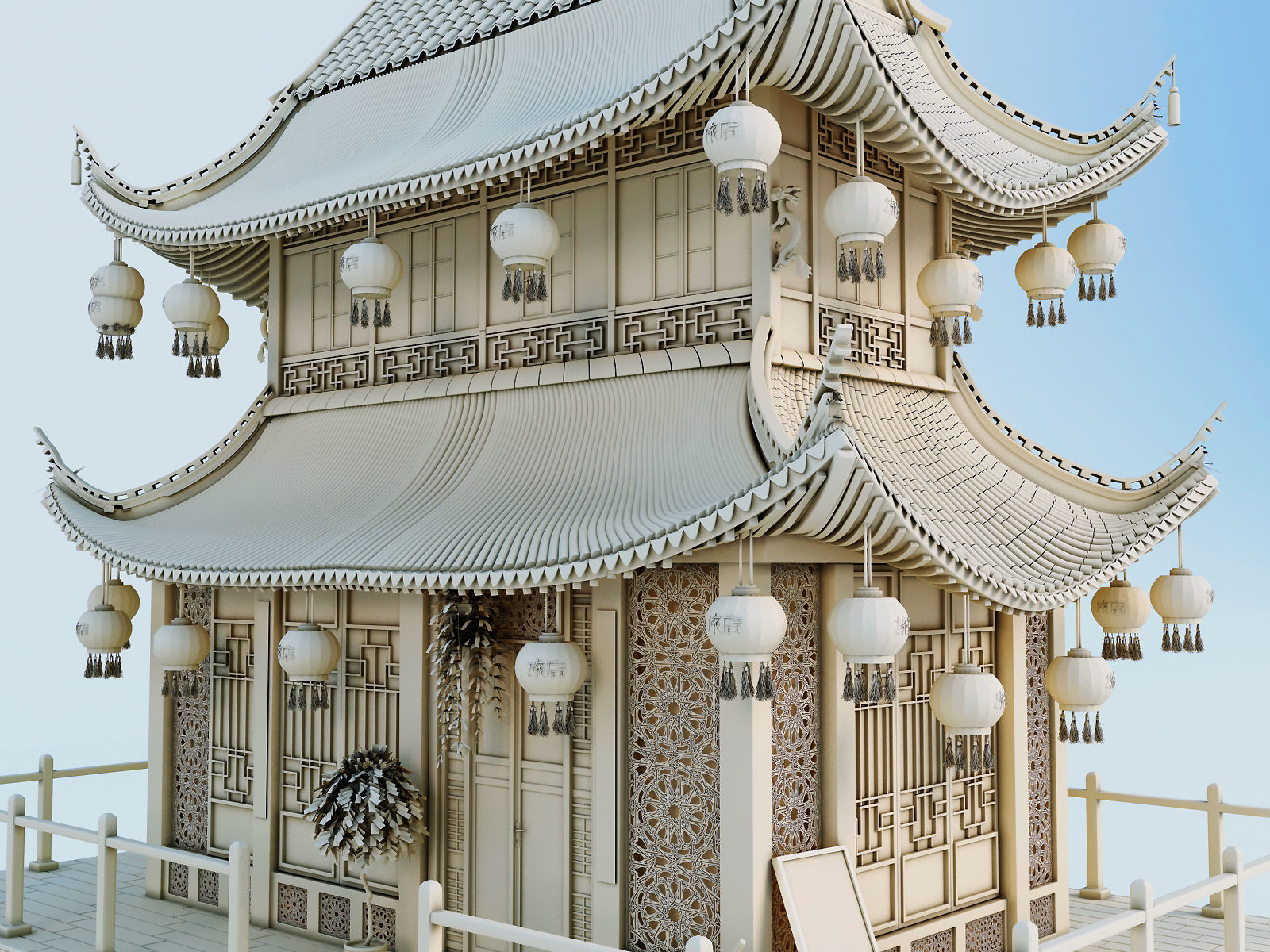 Chinese House 3D model_14