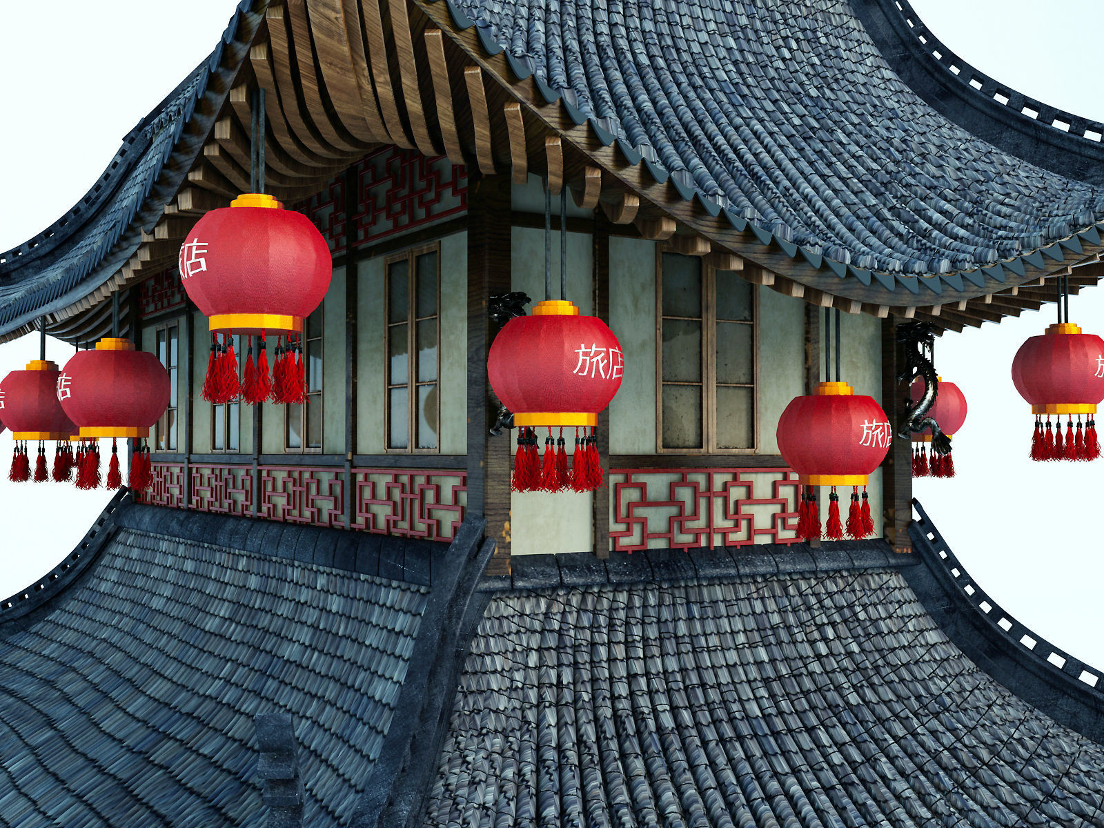 Chinese House 3D model_7