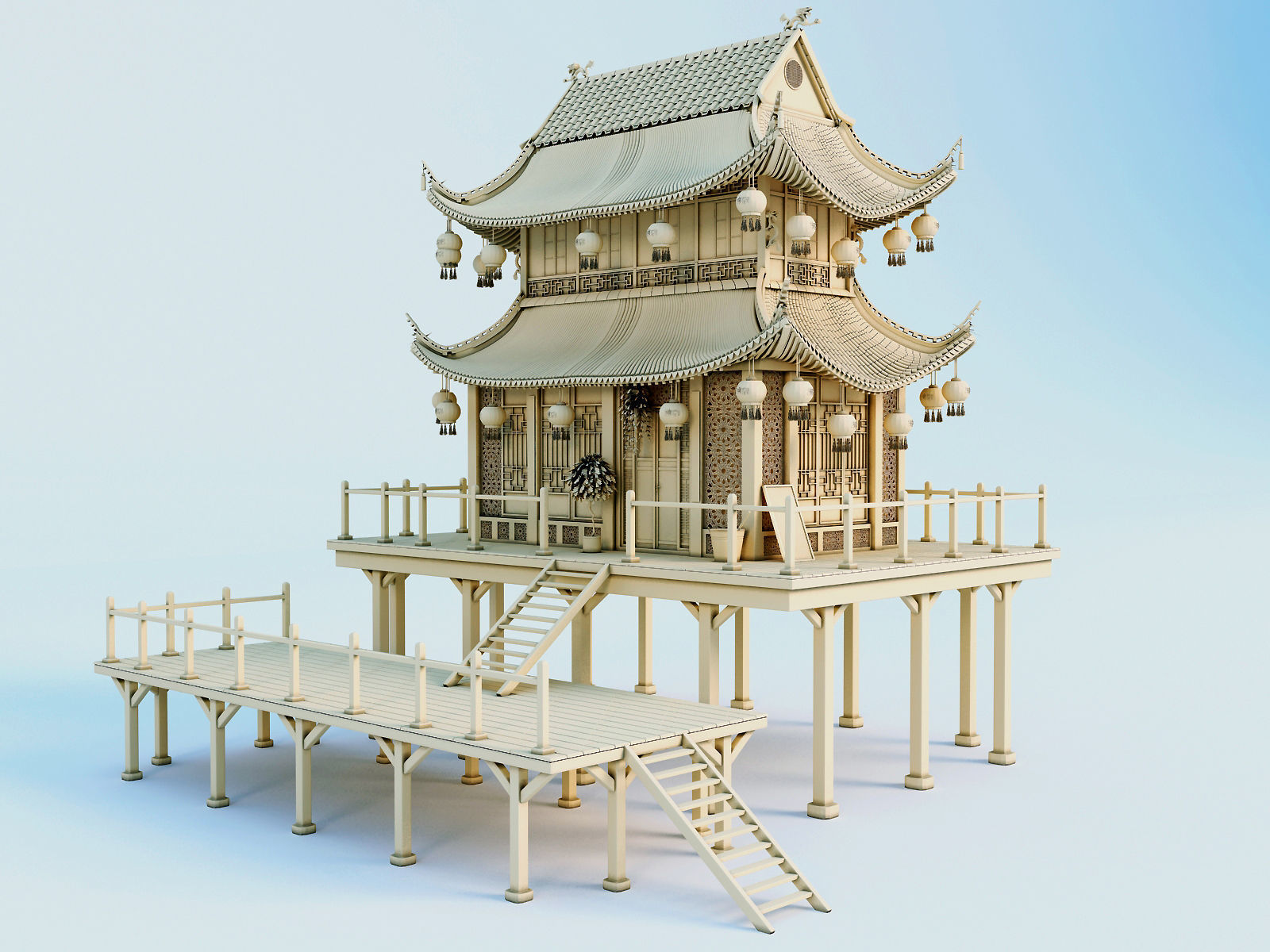 Chinese House 3D model_18