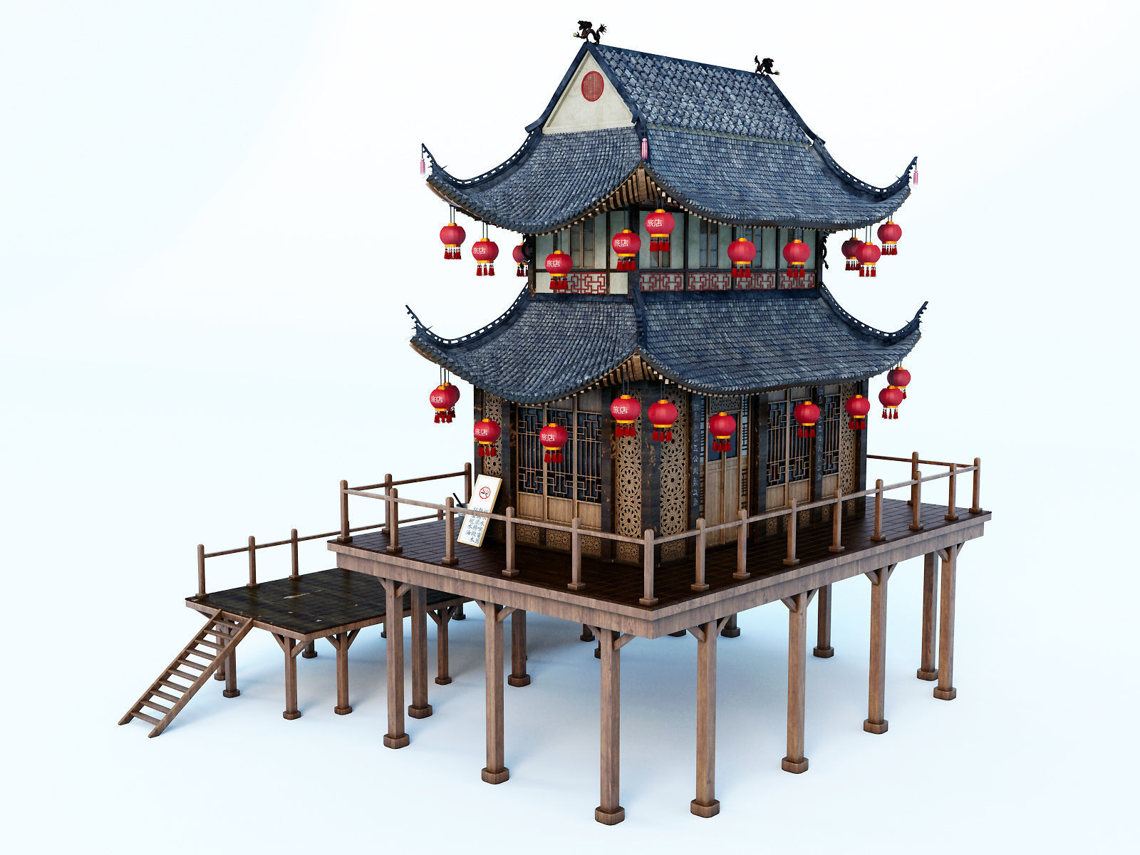 Chinese House 3D model_2