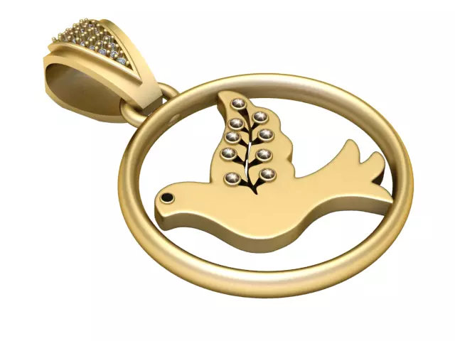 Peace Dove Pendant 3D print model