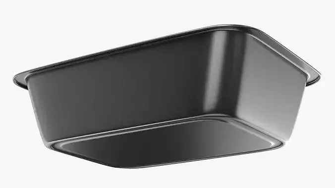 Heat Resistant Food Pan Bowl from Stainless Steel 3D model 4