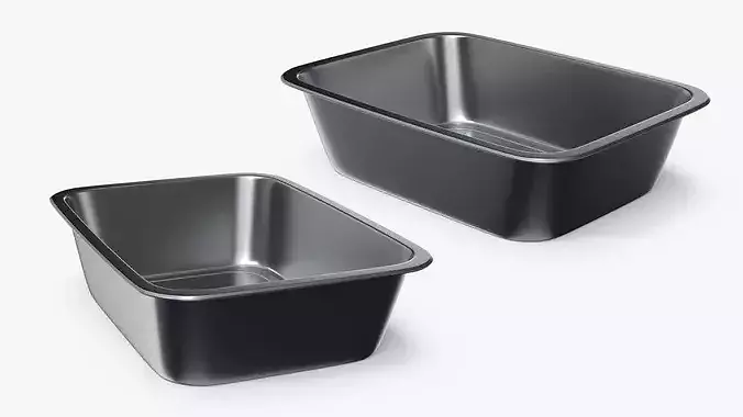 Heat Resistant Food Pan Bowl from Stainless Steel 3D model 3