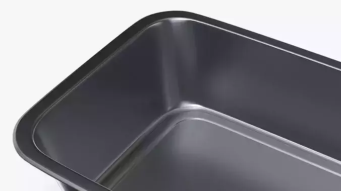 Heat Resistant Food Pan Bowl from Stainless Steel 3D model 5