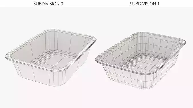 Heat Resistant Food Pan Bowl from Stainless Steel 3D model 7