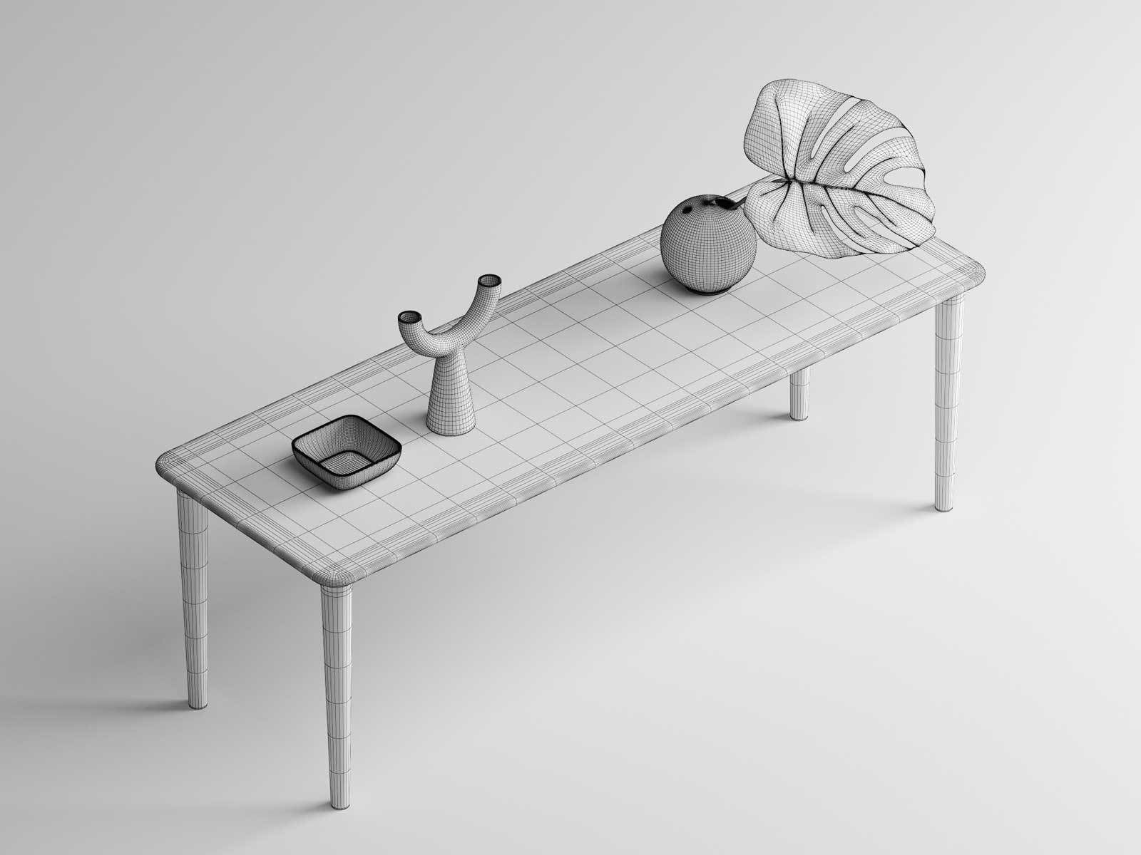 Monstera Flower Composition 3D model_1