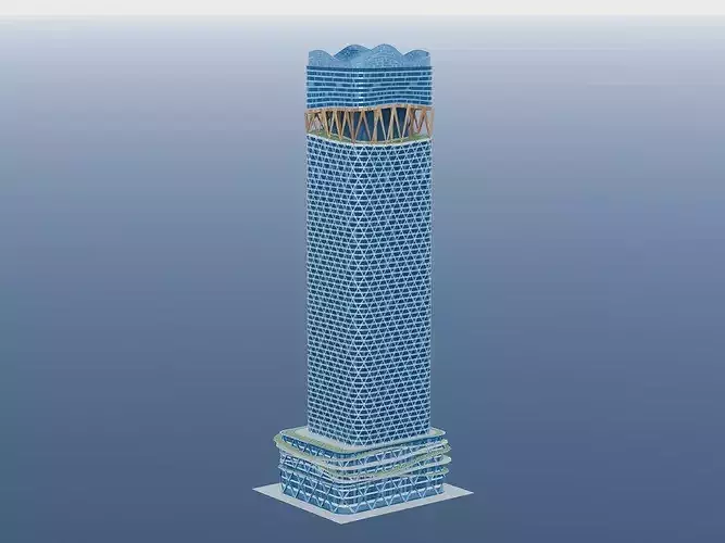 Torch Tower Tokyo Torch 385m Skyscraper Japan Landmark Low-poly 3D model