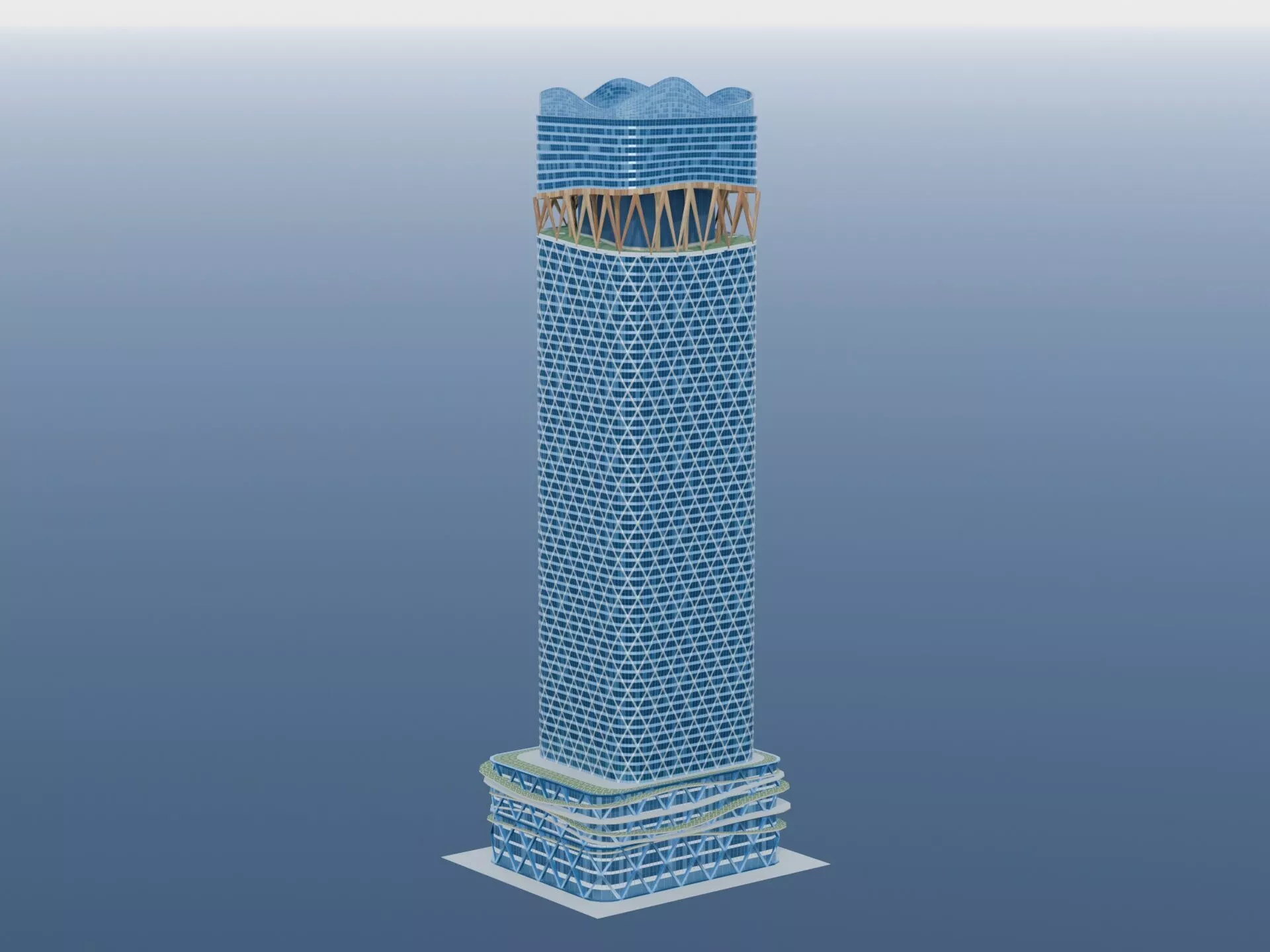 Torch Tower Tokyo Torch 385m Skyscraper Japan Landmark Low-poly 3D model