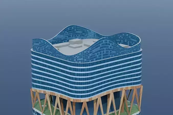 Torch Tower Tokyo Torch 385m Skyscraper Japan Landmark Low-poly 3D model 6