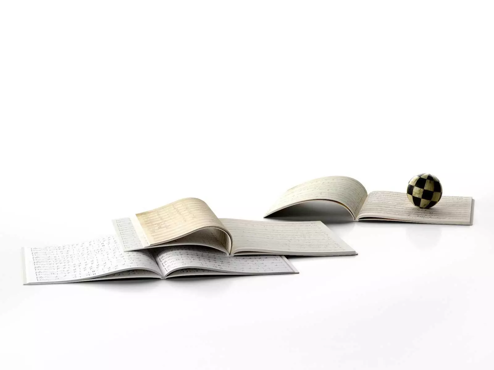 Sphere on Books  3D model_0