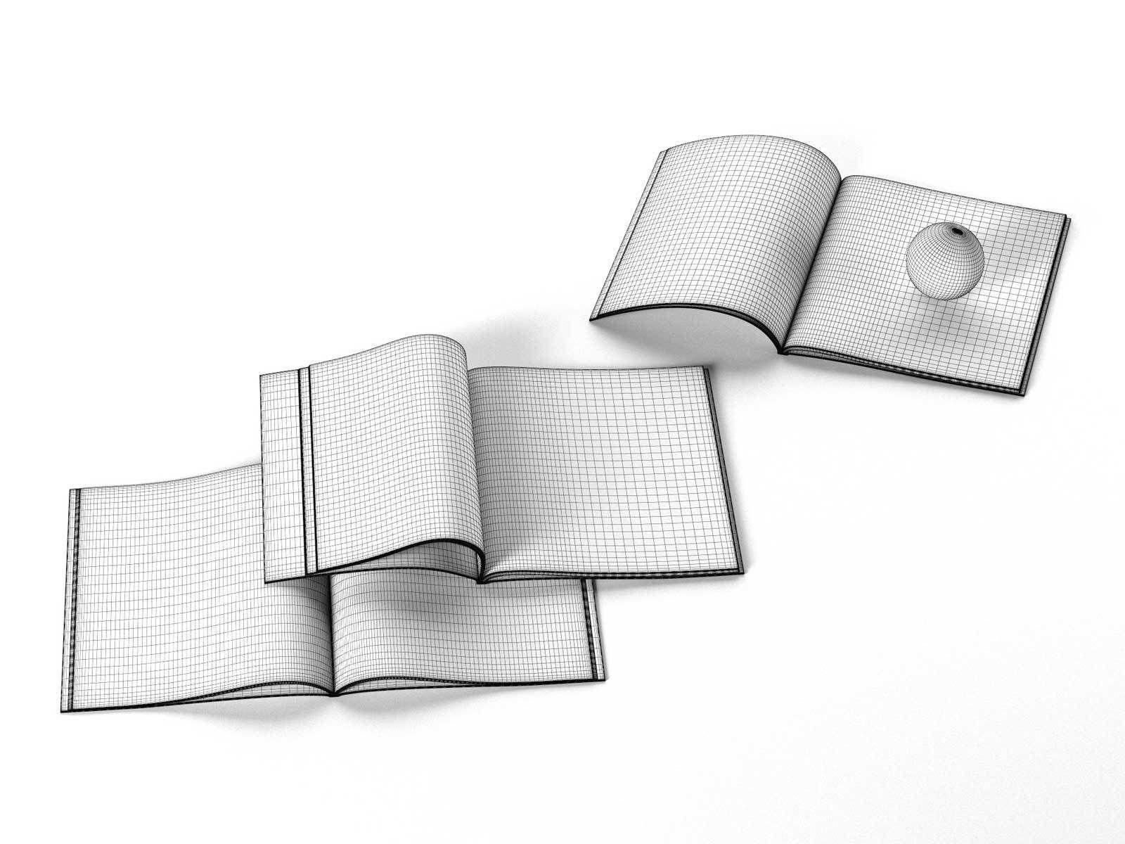 Sphere on Books  3D model_2