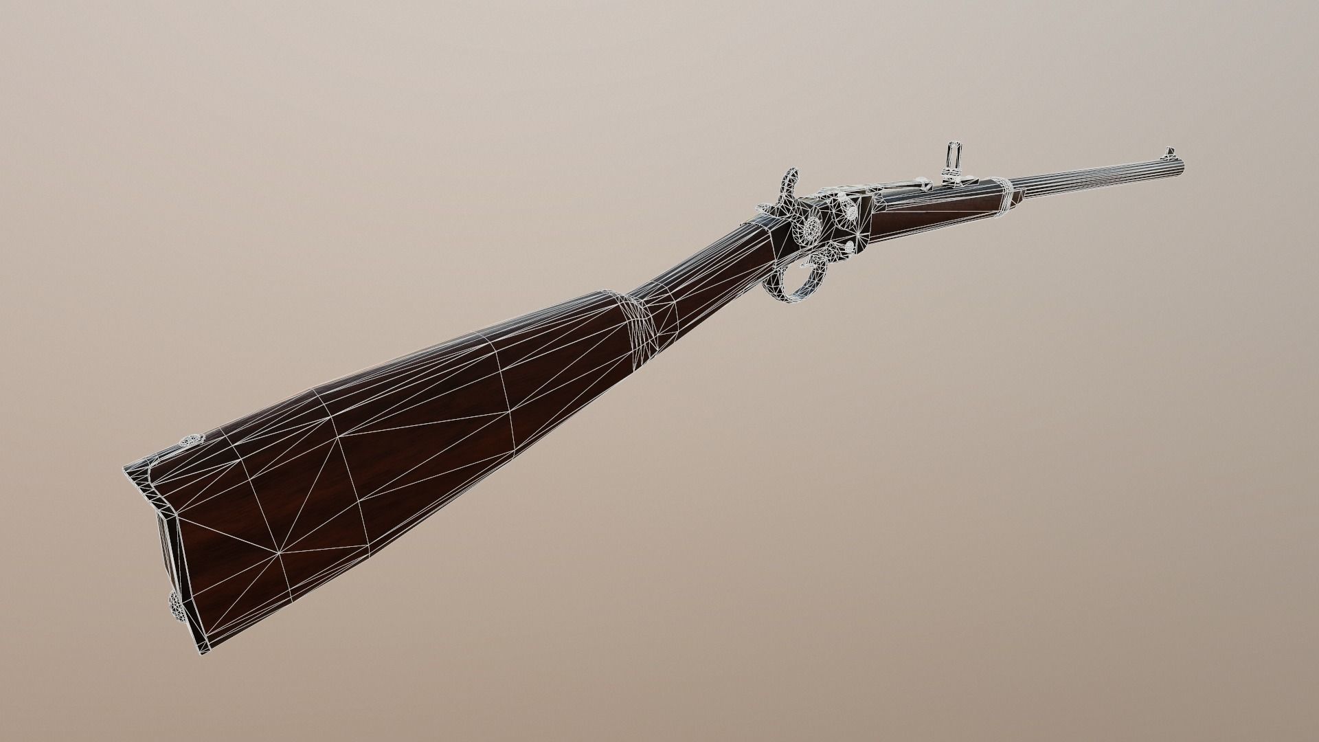 Smith Carbine Game Ready Low-poly 3D model_4