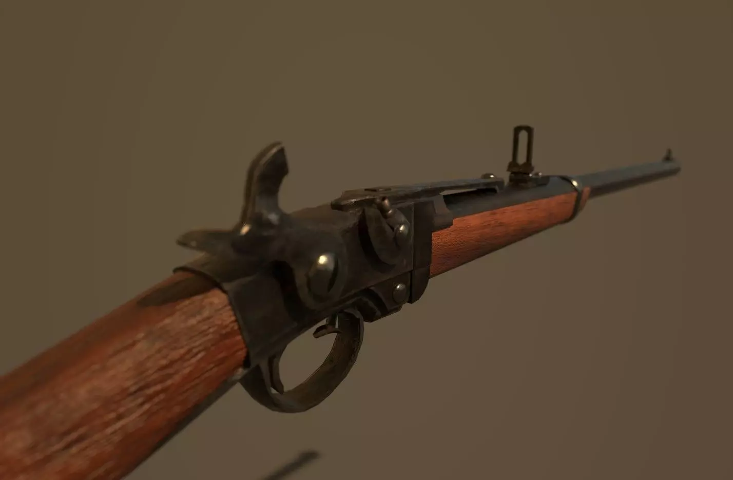 Smith Carbine Game Ready Low-poly 3D model_0