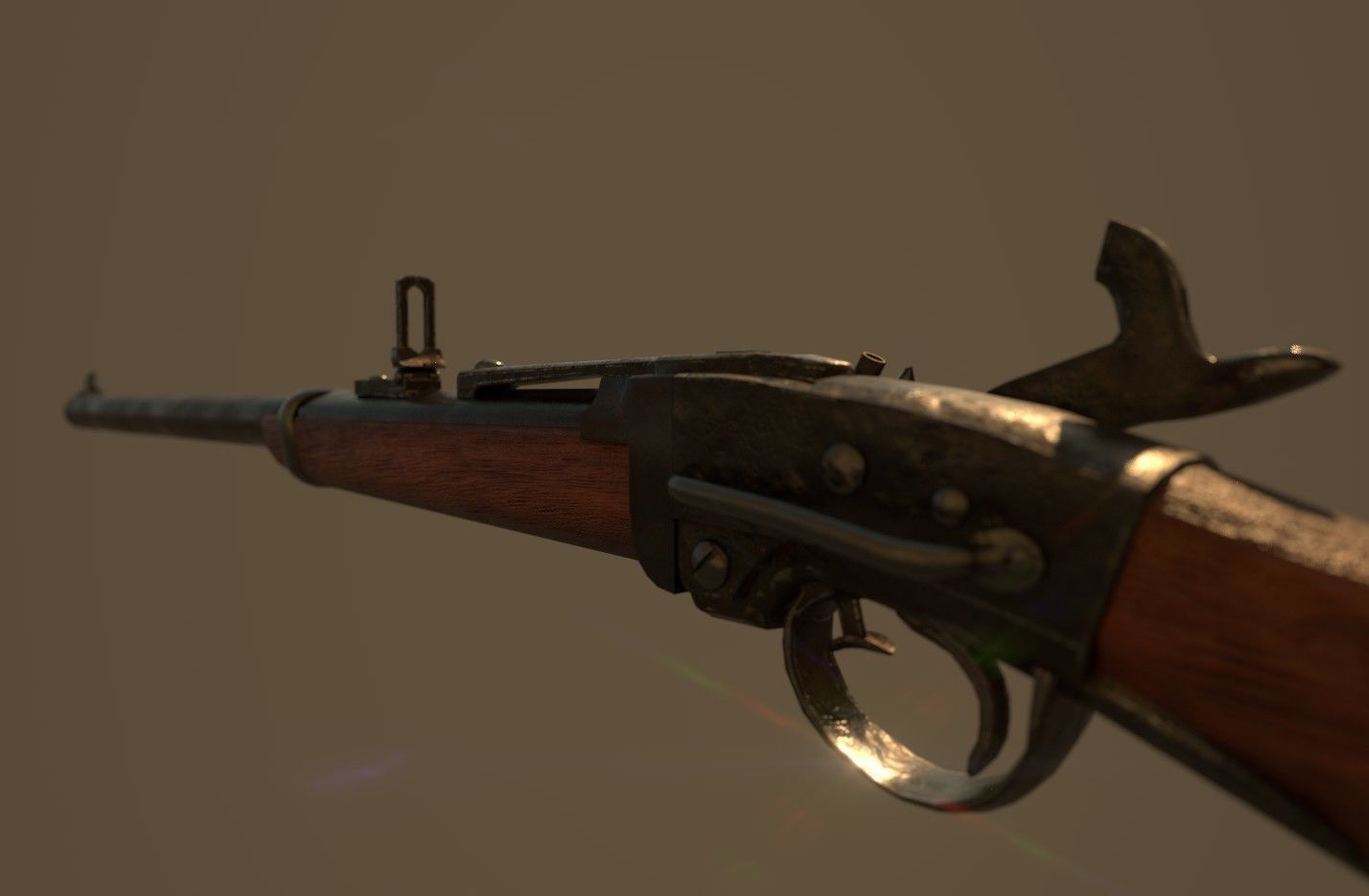 Smith Carbine Game Ready Low-poly 3D model_1