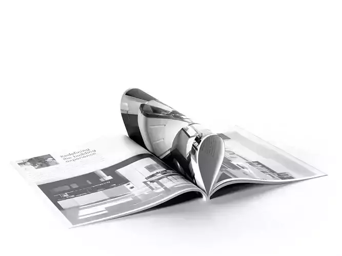 Opened Magazine on Table 3D model