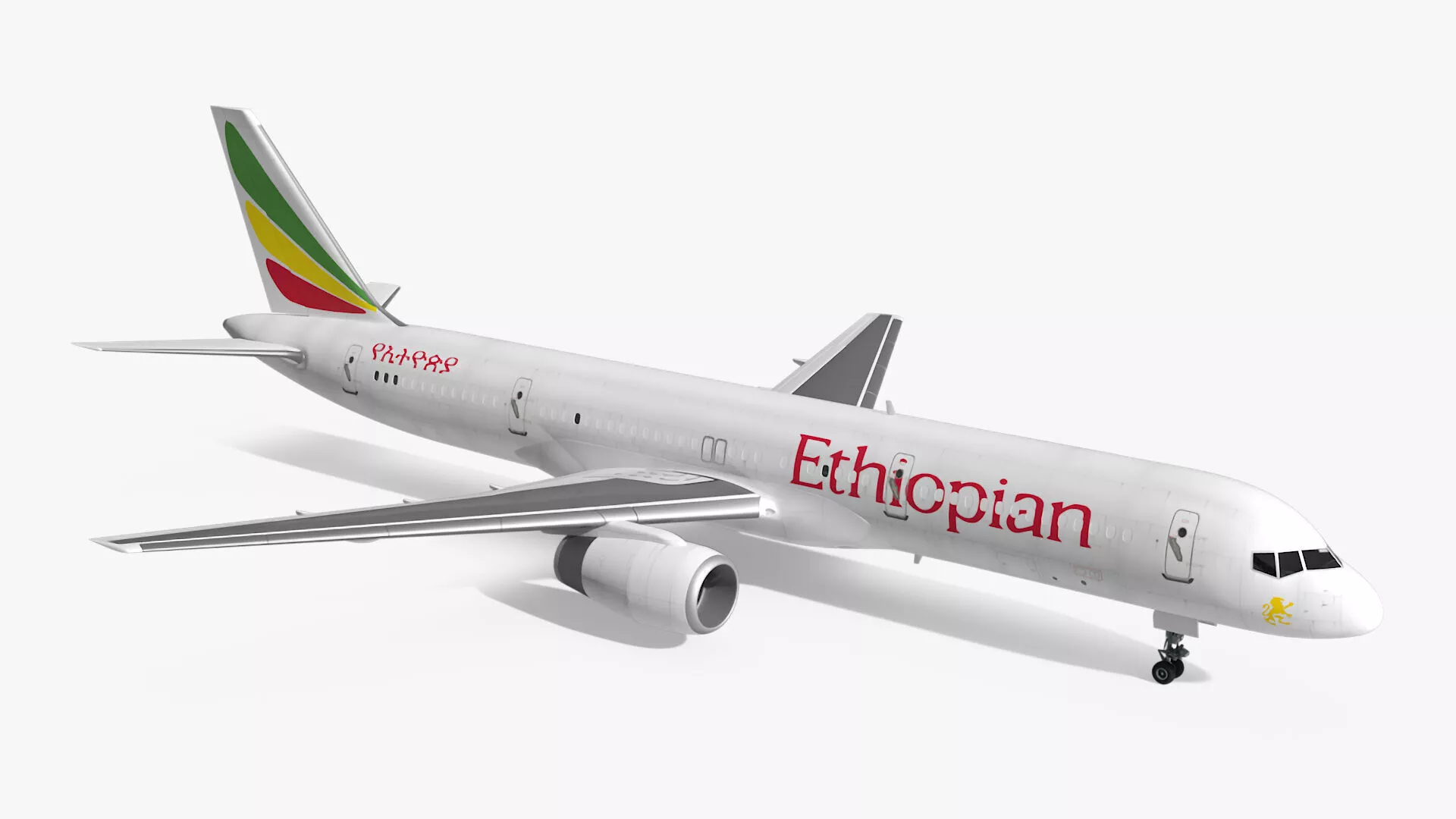 Ethiopian Airlines Boeing 757 Aircraft Rigged for Cinema 4D 3D model