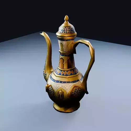 Brass Ewer Low Poly PBR Game Asset
