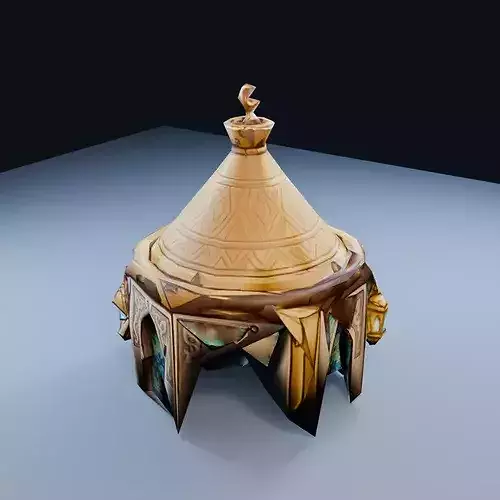 Brass Tagine Display Low Poly PBR Game Asset