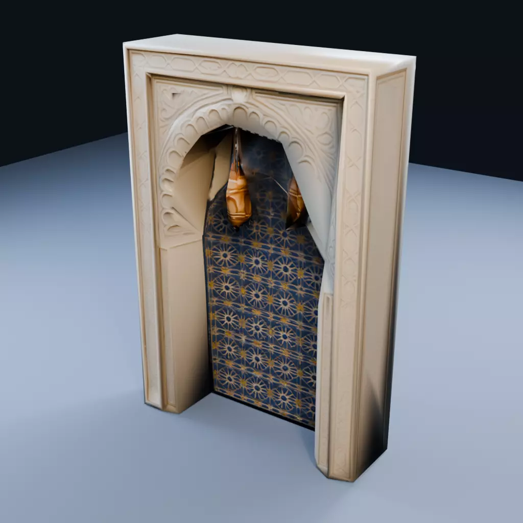 Carved Arch Niche Low Poly PBR Game Asset Low-poly 3D model