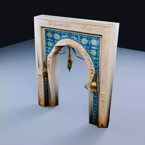Large Horseshoe Arch Low Poly PBR Game Asset