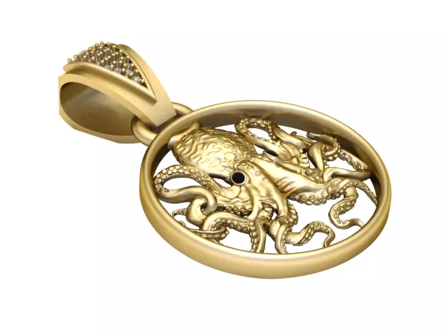 Octopus Medallion Pendant 3D print model