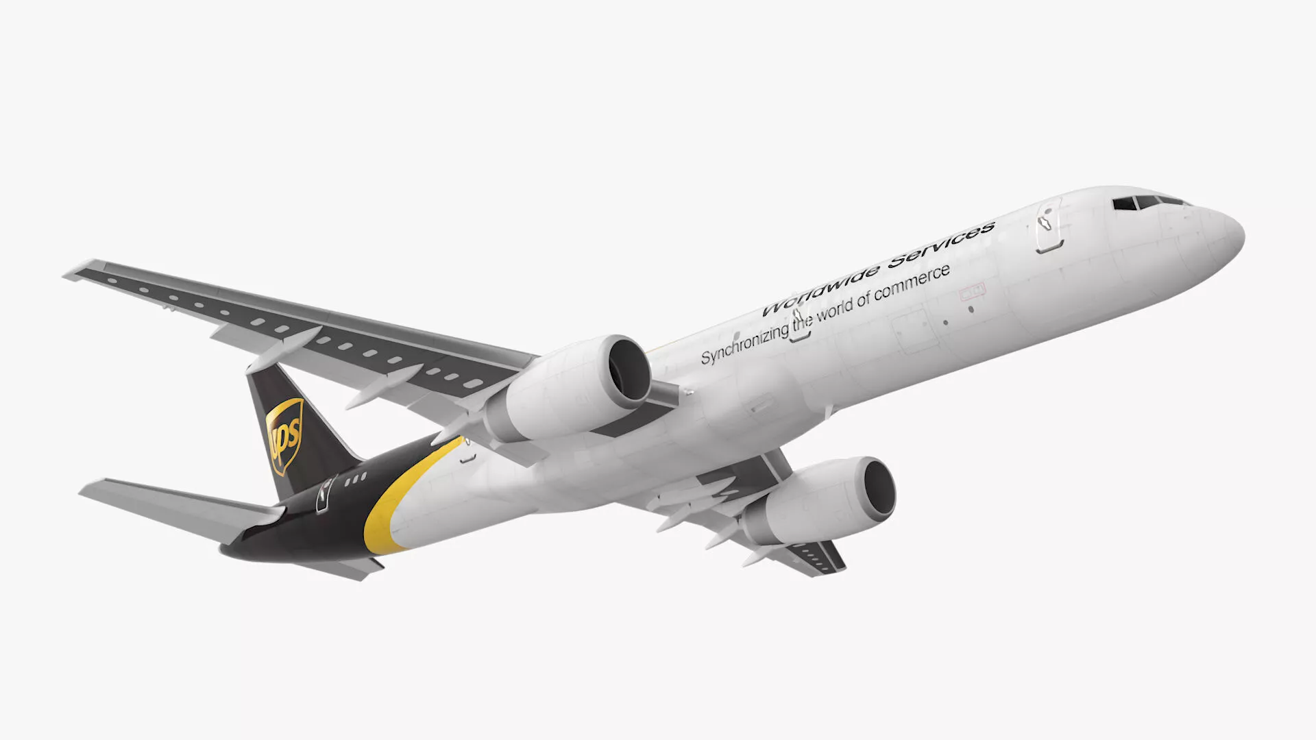 UPS Boeing 767 Cargo Plane Rigged for Cinema 4D 3D model