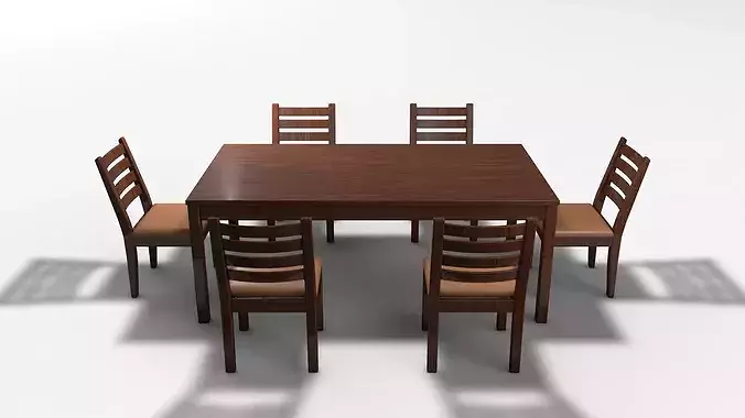 Dining Table and Chair 3D model 2