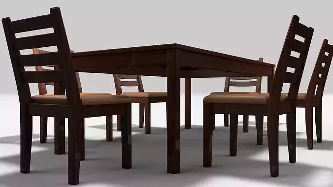 Dining Table and Chair 3D model 4