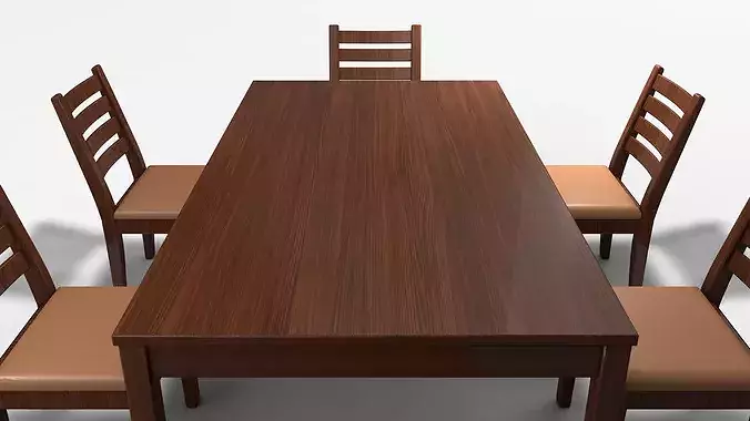 Dining Table and Chair 3D model 6