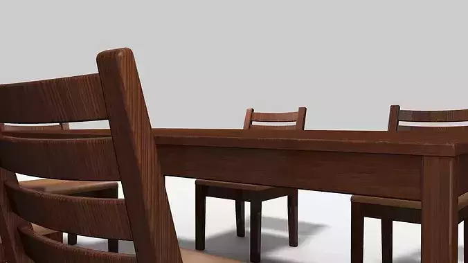 Dining Table and Chair 3D model 7