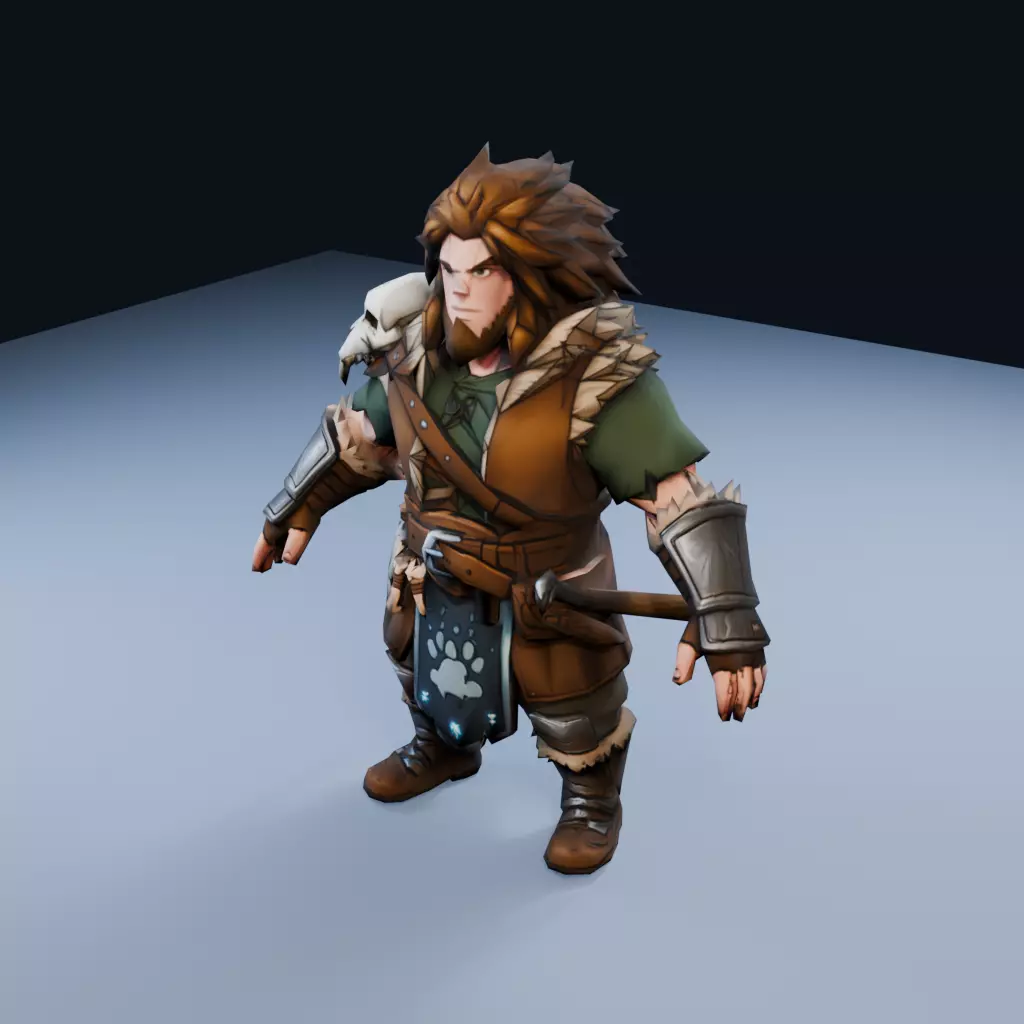 Beastmaster Low Poly PBR Game Asset Low-poly 3D model
