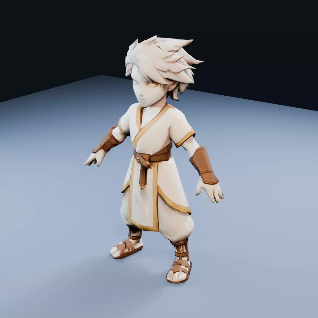 Aasimar Celestial Low Poly PBR Game Asset Low-poly 3D model
