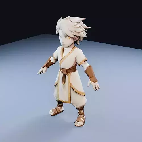 Aasimar Celestial Low Poly PBR Game Asset