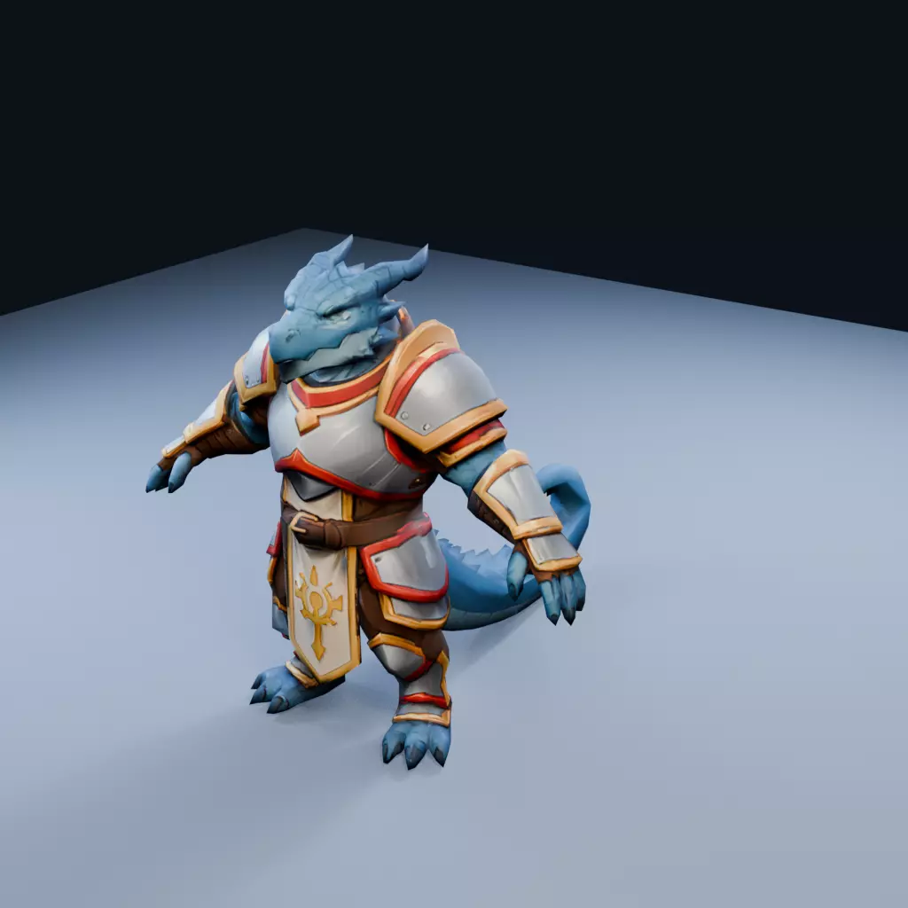 Dragonborn Paladin Low Poly PBR Game Asset Low-poly 3D model