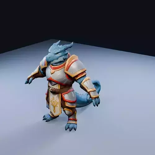 Dragonborn Paladin Low Poly PBR Game Asset