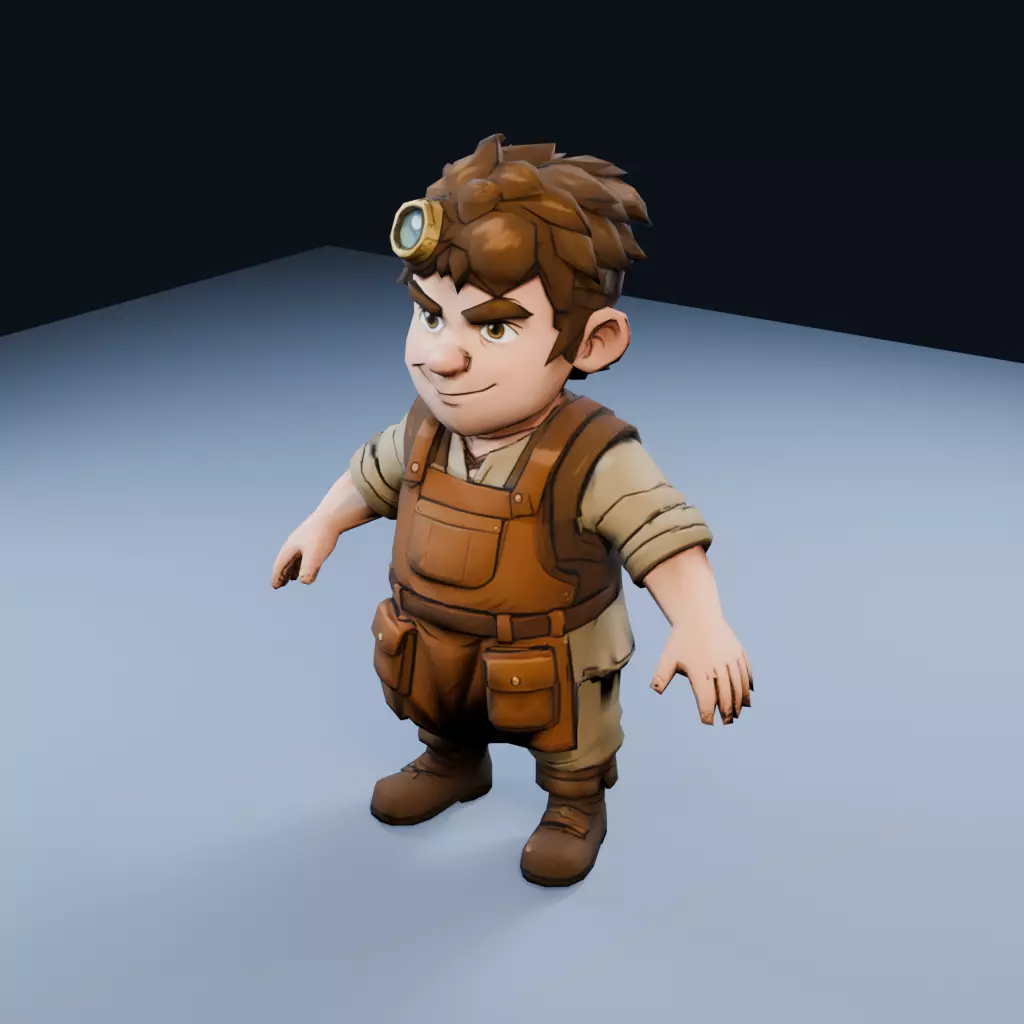 Gnome Tinker Low Poly PBR Game Asset Low-poly 3D model