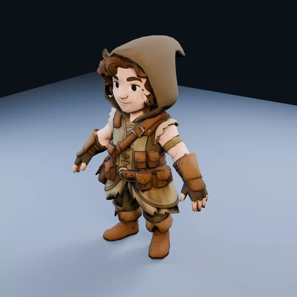 Halfling Rogue Low Poly PBR Game Asset Low-poly 3D model