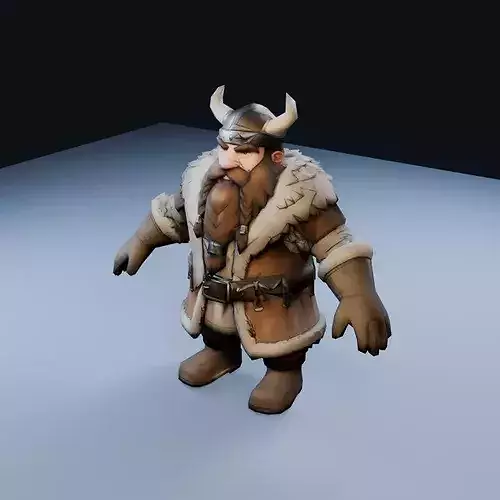 Mountain Dwarf Low Poly PBR Game Asset
