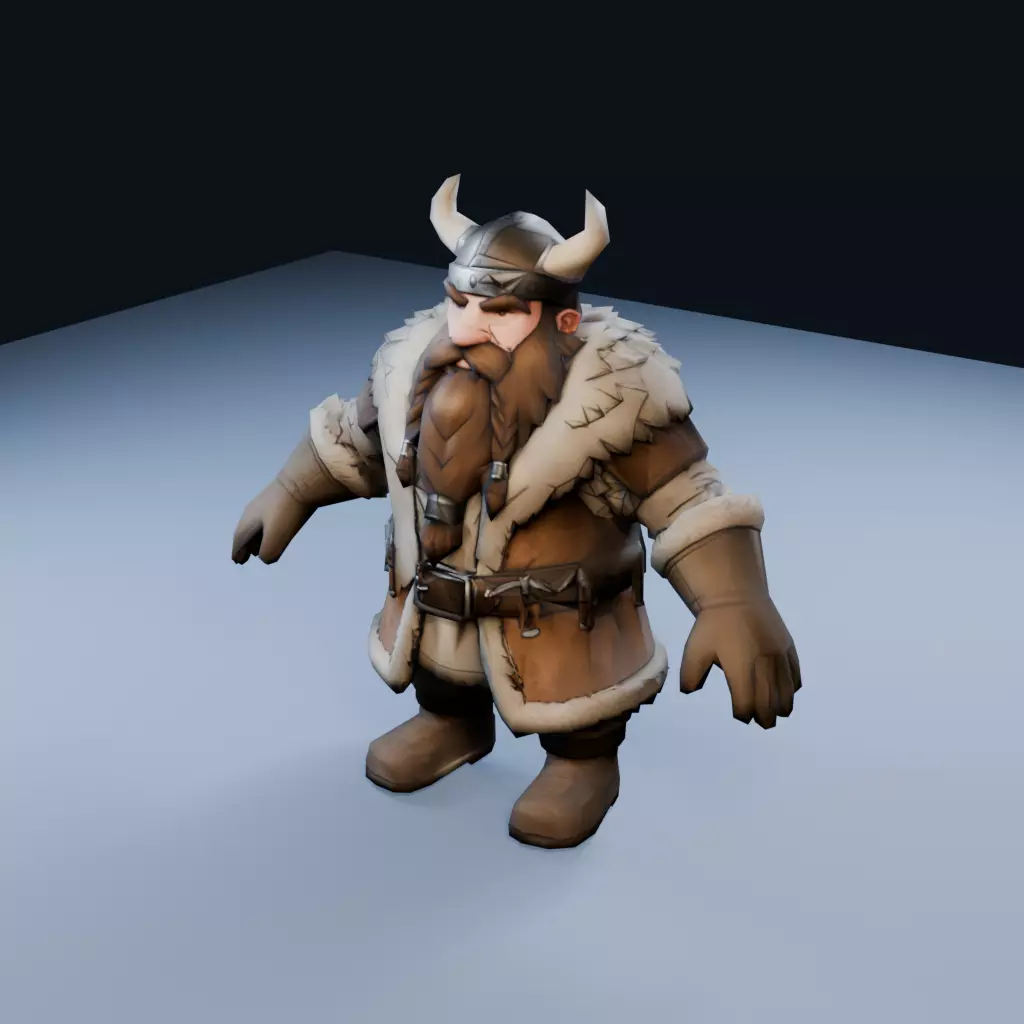 Mountain Dwarf Low Poly PBR Game Asset Low-poly 3D model