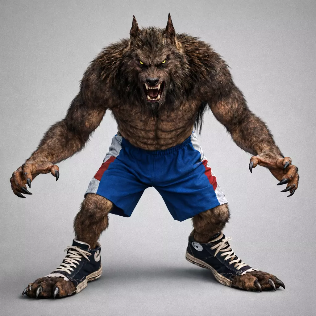 Realistic Muscular Werewolf Monster 3D model