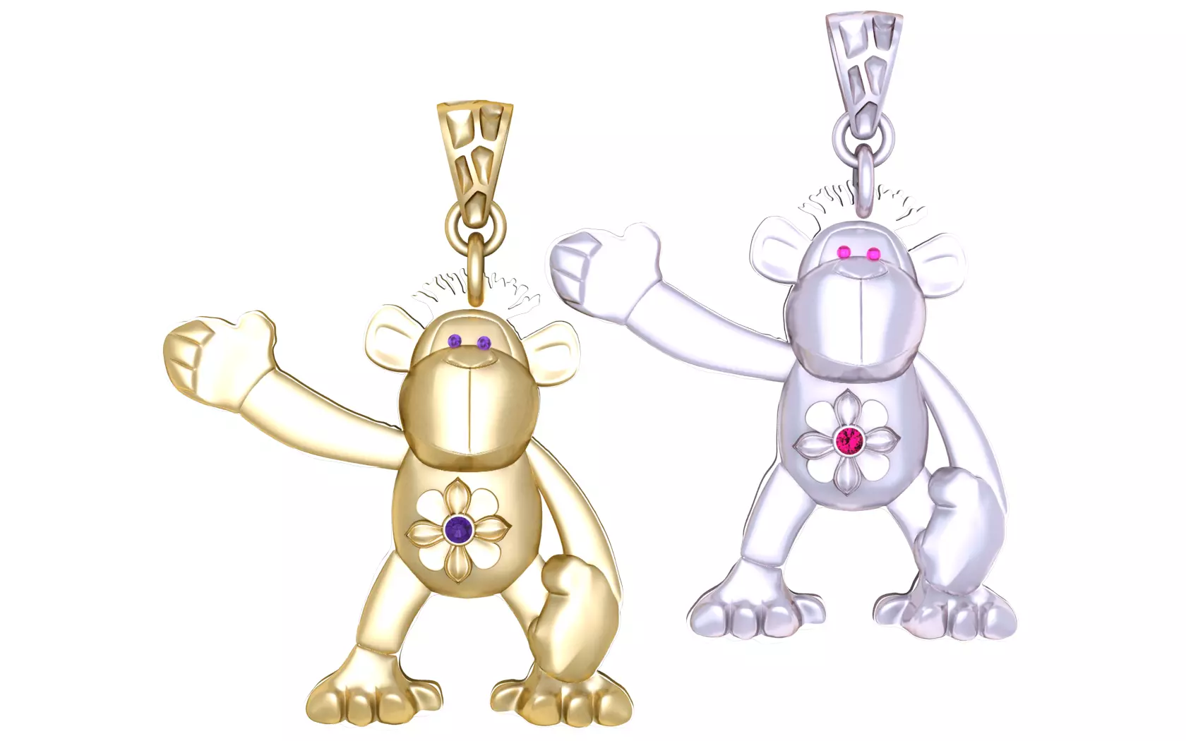 Waving Monkey Pendant 3D print model