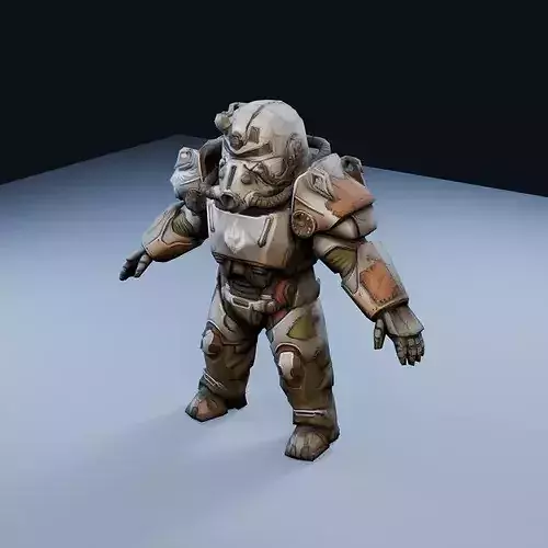 Post-Apocalyptic Paladin Low Poly PBR Game Asset