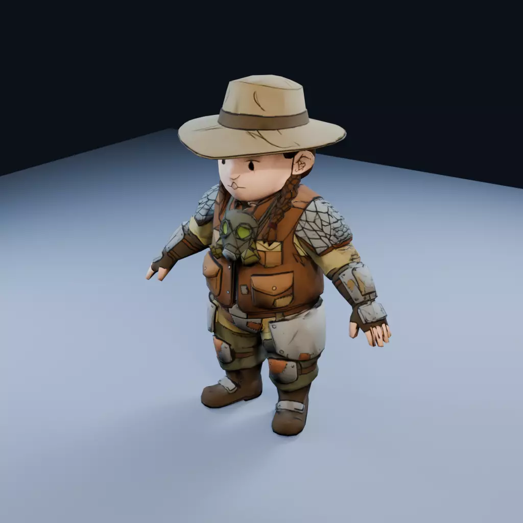 Caravan Trader Low Poly PBR Game Asset Low-poly 3D model