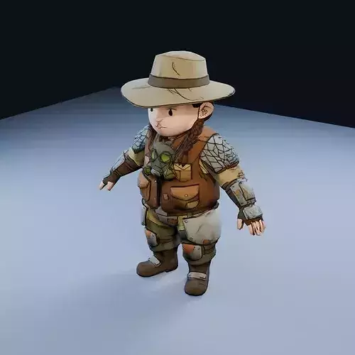 Caravan Trader Low Poly PBR Game Asset